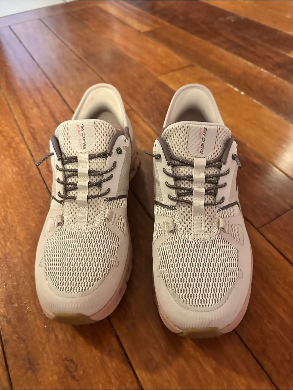 Skechers Women’s Light Beige Mesh Lace-Up Sneakers